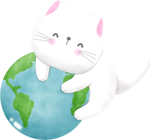 Happy Kitten world cat day illustration